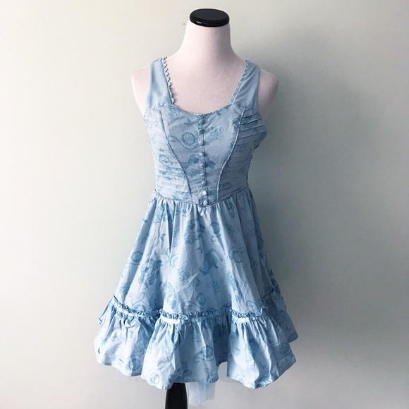 Blue Dress with Glass